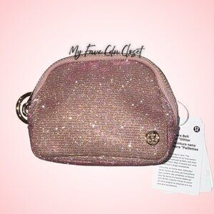 NEW** Lululemon Shimmering Pink & Gold Everywhere Nano Belt Bag Glitter